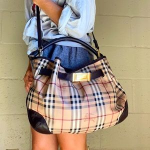 Authentic Burberry Haymarket nova check bag purse